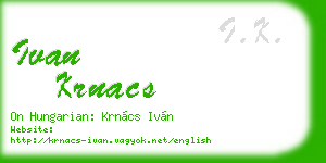 ivan krnacs business card